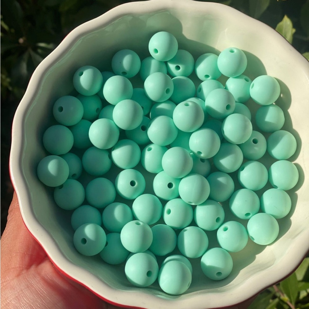 25 Qty 12mm 🐳 Ocean Blue Silicone Bead
